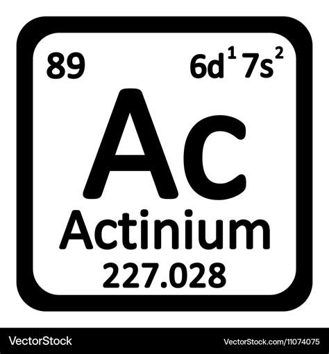 Periodic table element actinium icon Royalty Free Vector