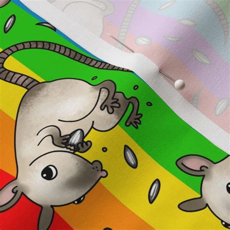 Siamese rat -rainbow colors Fabric | Spoonflower