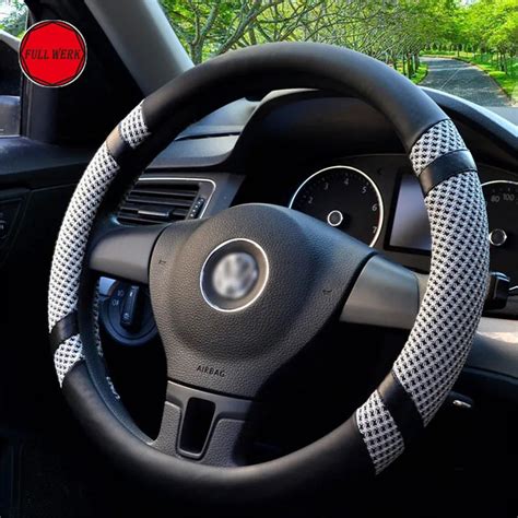 1pc Anti Slip Leather Car Steering Cover fit for 38cm 15inch Steering ...