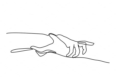 line drawing holding hand ~ Illustrations ~ Creative Market