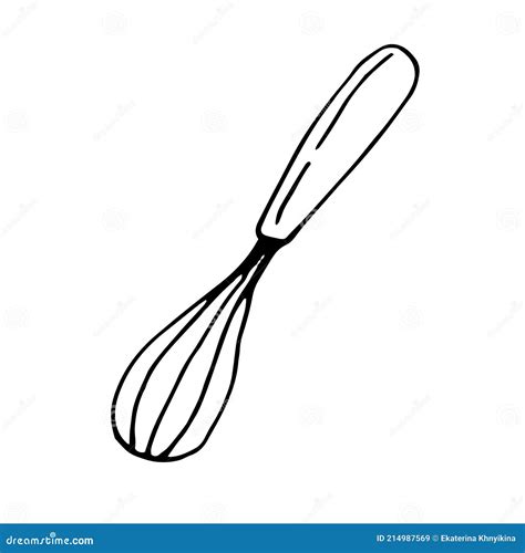 Whisk for Whipping, Vector Illustration, Hand Drawing, Sketch Stock ...