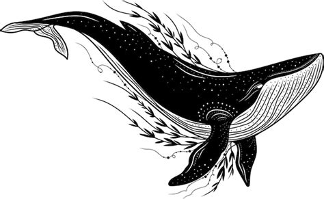 Premium Vector | Whale whale silhouette mystical whale vector illustration