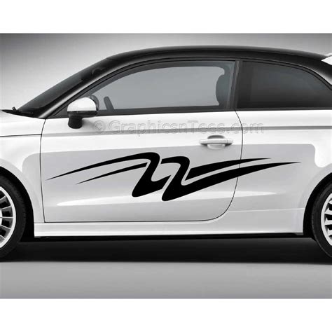 Custom Car Stickers, Vinyl Graphic Side Stripe Decals - Swooshes