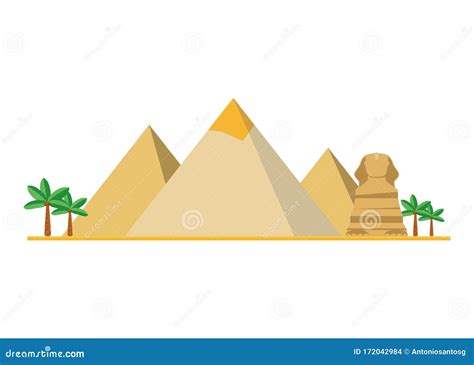 Pyramids Of Giza. Egypt Continuous Line Drawing. One Line Sketch Of ...