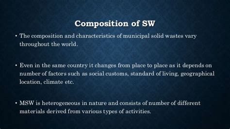 Solid waste composition