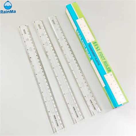 Good Quality Straight Ruler 12 Inch Transparent Plastic Ruler - School ...