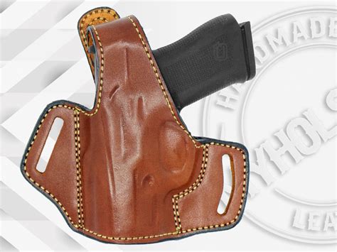 GLOCK 43X OWB Thumb Break Leather Belt Holster - Choose Your Hand and ...