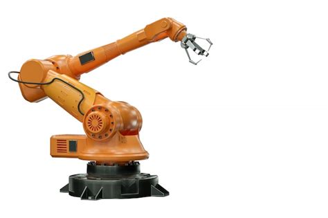 Premium Photo | Orange robot arm manipulator