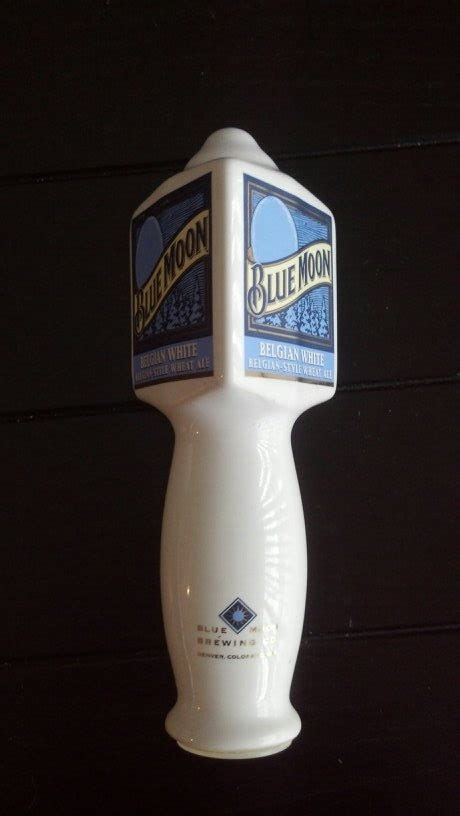 Short Ceramic Blue Moon Beer Tap Handle by TapHandlesUntapped