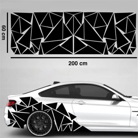 200 x 60cm Triangles Camouflage Car Side Sticker Decal Decor Matte ...