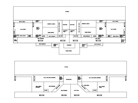 Line plan of airport terminal building 2d view layout file in dwg ...