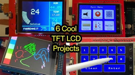 6 Cool Projects using Arduino TFT LCD Display || Arduino TFT LCD Touch ...