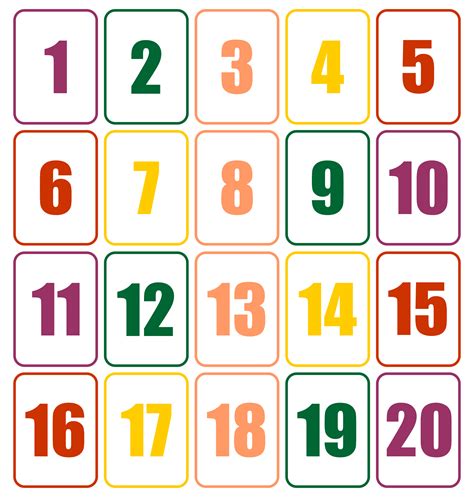 Numbers 1 To 20 Free Printable