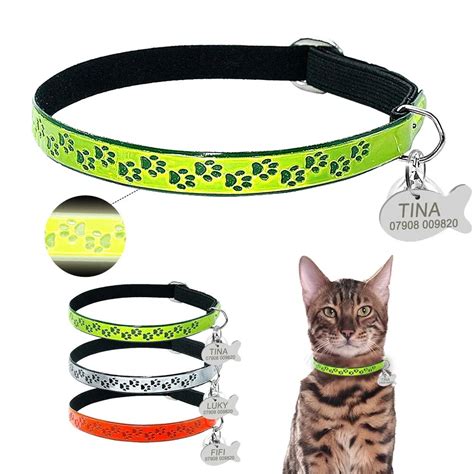 Aliexpress.com : Buy Safety Florescence Personalized Cat Collars with ...