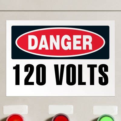 Danger 120 Volts - 5pk OSHA Electrical Labels | Emedco