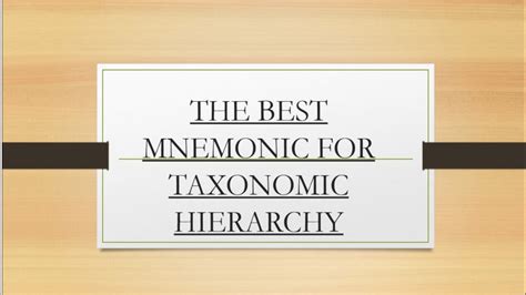 Mnemonic for Taxonomic Hierarchy|The best mnemonic for Taxonomic Ranks ...