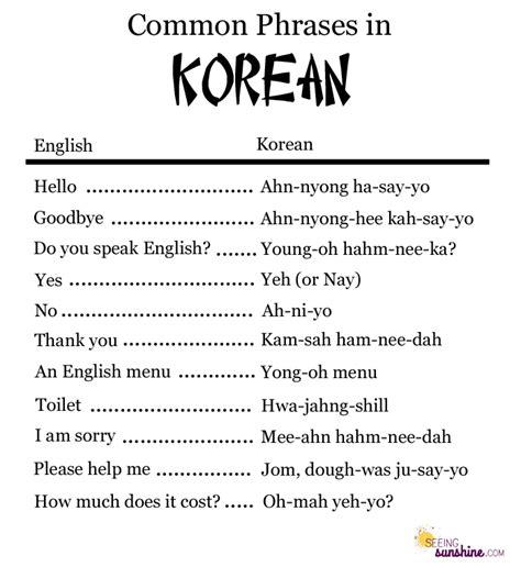 korean phrases - ALL Korean