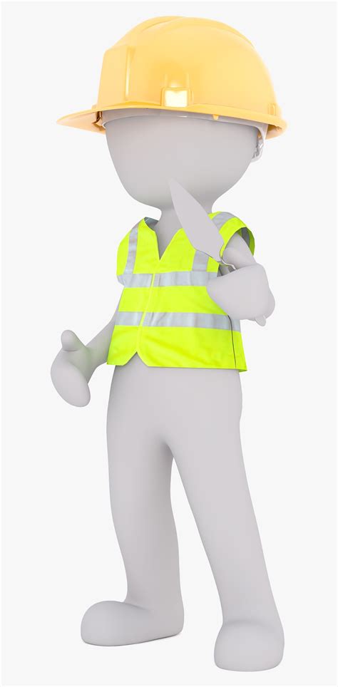 Construction Safety Guy - Worker With Hard Hat Cartoon , Free ...