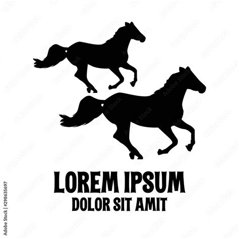 silhouette black horse logo design vector Stock Vector | Adobe Stock