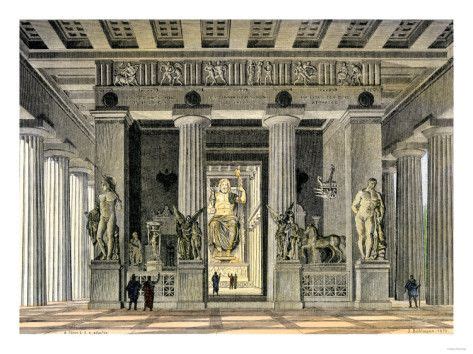 'Interior of the Temple of Zeus in Olympia, Ancient Greece' Giclee ...