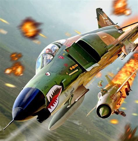 F-4 Phantom vs MiG-21 Aircraft Art, Wwii Aircraft, Aircraft Design ...