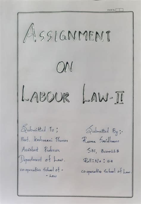 Labour law 2 - Case law on minimum wage act - ON &' ,_J,,,,,; H- J To ...