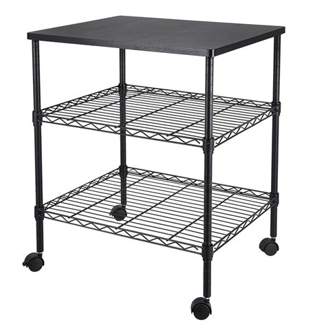 3 Tier Kitchen Cart with Wheels, SEGMART Metal Microwave Cart with ...