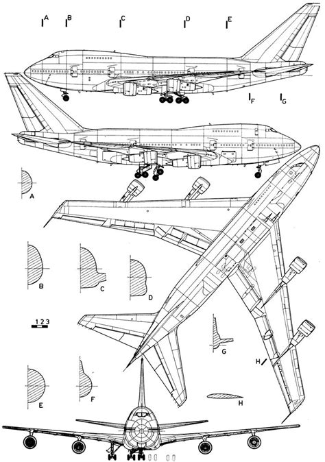 Boeing 747 Blueprint - Download free blueprint for 3D modeling ...