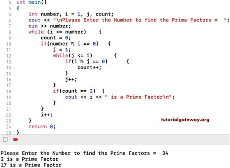 C++ Program to Find Prime Factors of a Number