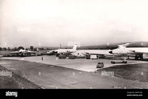 Three Avro Vulcans, a Vickers Valiant and a Handley Page Victor during ...