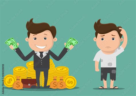 Poor and rich man.Vector illustration. Stock Vector | Adobe Stock