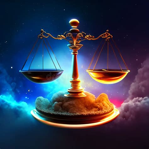 Scales of Justice on the Background of the Sky. Vector Illustration ...