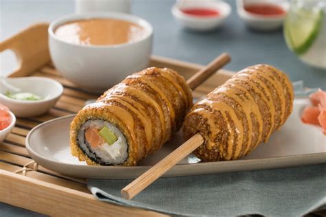 Deep-Fried Sushi Roll on A Stick