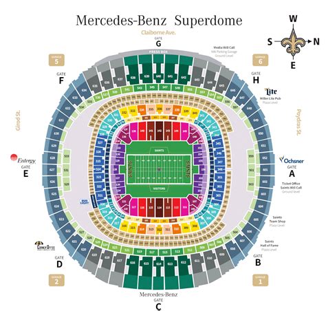 New Orleans Saints Superdome Seating Chart