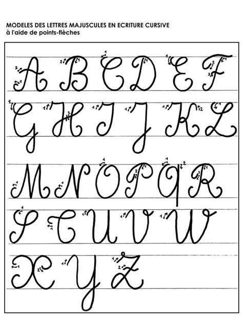 Alphabet en majuscule cursive - école maternelle Gellow | Majuscule ...