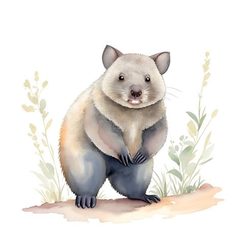 Wombat Watercolor Stock Illustrations – 134 Wombat Watercolor Stock ...