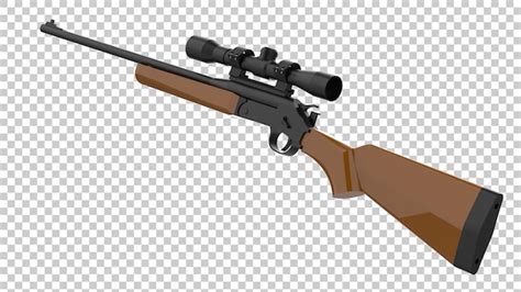 Premium PSD | Hunting rifle isolated on transparent background 3d ...