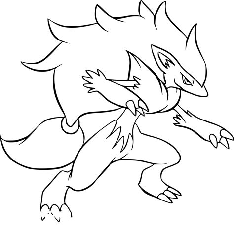 Zoroark Coloring Pages - Free Pokemon Coloring Pages Printables