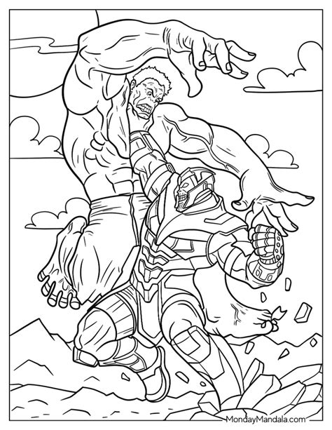 Hulk Vs Thanos Coloring Page Coloring Pages