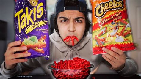 EXTREME HOT CHEETOS AND TAKIS FUEGO CHALLENGE | SMOKING TAKIS CHALLENGE ...