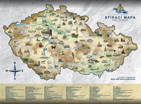 Stírací mapa - České republiky: Cestujte a poznávejte Českou republiku ...