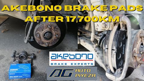 Akebono Brake Pads after 17,700km or 1 year - YouTube