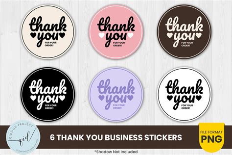 6 Thank You Business Stickers Graphic by qidsign project · Creative Fabrica