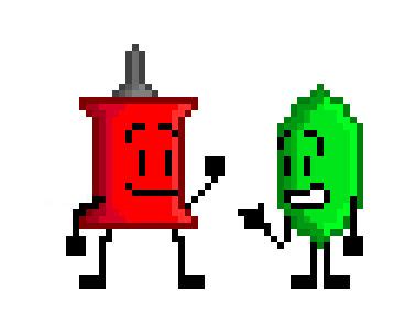 BFDI Pin And Leafy Pixel Art by Skalgg on DeviantArt