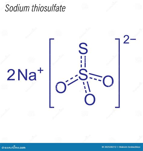 Sodium Thiosulfate, Sodium Thiosulphate, Na2S2O3 Molecule. It Is Used ...