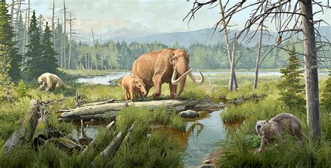 Extinct Pleistocene species roaming New York’s boreal bog during the ...