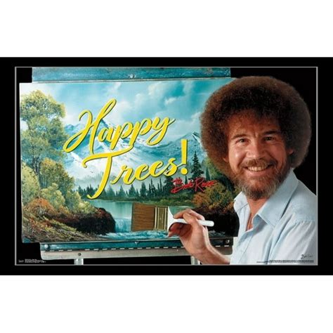 Bob Ross - Happy Trees Laminated & Framed Poster Print (22 x 34 ...