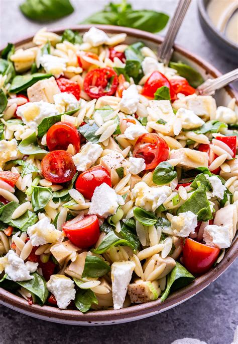 Spinach Orzo Chicken Salad with Goat Cheese - Recipe Runner