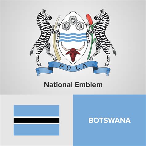 Botswana National Emblem, Map and flag 344136 Vector Art at Vecteezy