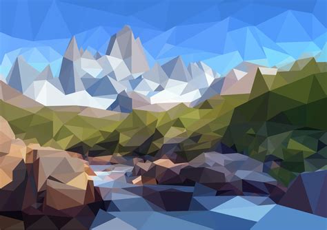 Polygon Art landscape - RMF Design